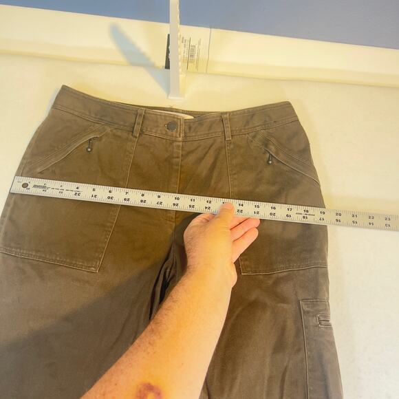 Sutton Studio X Bloomingdale Cargo Chino Pant Woman 12 W32 L30 Brown Zip Pocket - Picture 9 of 15